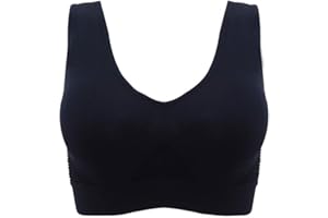 RENYIN Plus Size Ultra Comfort Bra for Women Seamless Wide Strap Sports Yoga Bra Breathable Stretch Everyday Bra with Removable Pads S-6XL KaloryWee