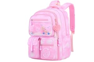 FRONET Sac à dos d'écolier pour fille 2 3 4 5 6 classe 7-15 ans Sac à dos enfant école fille adolescente Sac à dos femme Sac à dos d'école Sac d'école Sac à dos décontracté pour filles