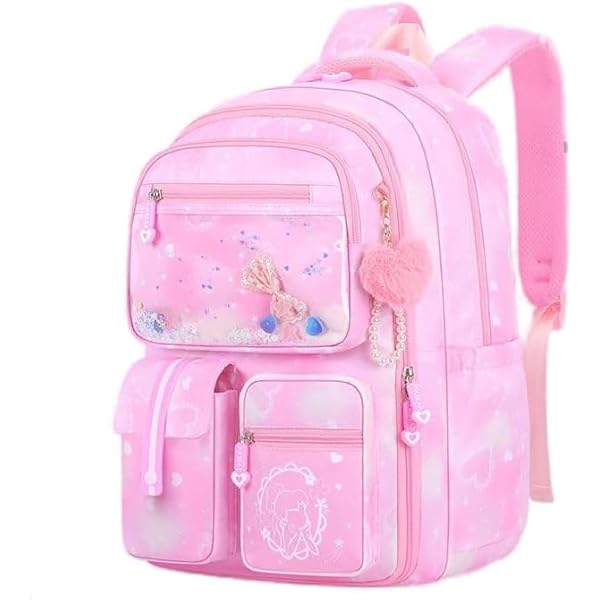 Zaino Scuola Per Bambine 45x32x18cm - Con Portatile, Tasche Multiple E Sicuro - Foto 3