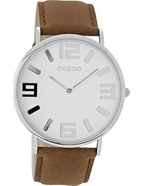 Oozoo Vintage Damenuhr Lederband 42 MM Weiss/Braun C8843