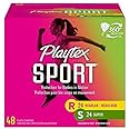 Playtex Sport Tampons, Multipack (24ct Regular/24ct Super Absorbency), Fragrance-Free - 48ct