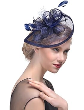 ZYCC Feder-Fascinator Breite Streifen-Blumen-Haar-Klipp-Hochzeitsfest-Cocktail-Haar-Zusätze Mehrfarben