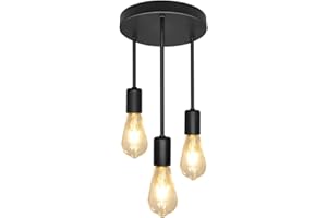 Artpad Lampara Techo Colgante -lamparas De Techo Dormitorio 3 Luces - Base De Metal - E27 - Lampara Techo Vintage Salón Restaurante Bar