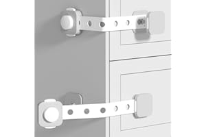 FLURYSAR Kindersicherung für Schrank und Schubladen 8x - Schranksicherung mit Drehverschlüssen und stark klebendem 3M Kleber für Baby und Kind - Schubladensicherung Schrankschloss ohne Bohren