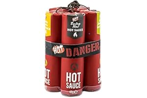 HOT SAUCE Hot Chilli Sauce Taste Explosion Dynamite Shaped 5 Bottles x 45g with Seasonal Sticker - Gift Set For Hot Chilli Sauce Lovers