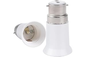 AFSAH Socket Converter B22 to E27 Lamp Holder Socket Adapter-Bayonet to Screw Bulb Adaptor BC to ES Light Bulb Holder for Led Bulbs and Incandescent Bulbs & CFL Bulbs-2 Pac