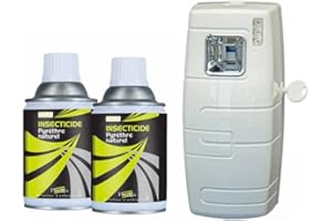 APRODOM Insecticide Au Pyrèthre Naturel, Aérosols 2x250ml avec Diffuseur, Anti Mouches, Moucherons, Moustiques, Mites, Punaises de Lit