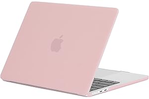 EooCoo Coque Compatible avec MacBook Air M2 M3 13,6 Pouces 2022 A2681 2024 A3113 avec Touch ID, Coque Rigide en Plastique, Surface Mate - Rose Mat
