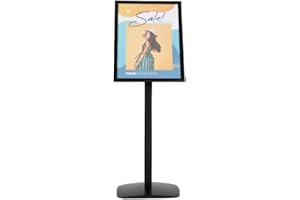 DISPLAY SALES Support d'affichage pour affiches A2 | Porte-affiche design en noir | Présentoir A2 en format portrait/paysage | Support d'information élégant pour publicité