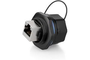 CNLINKO YT-RJ45 Conector impermeable IP65 para cable de red RJ45 Conector transferencia de datos a alta velocidad Conector de montaje en panel de carcasa PBT Conector de enchufe hembra