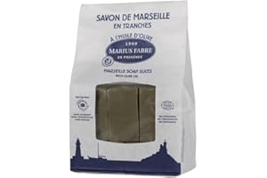 MARIUS FABRE - Savon de Marseille - A l'Huile d'Olive - Mains & Corps - 100% d'Ingrédients d'Origine Naturelle - Ecocert - Origine France Garantie - En Tranches, 1KG