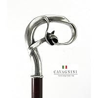 CAVAGNINI Walking Canes Sticks Wooden Gift Cerimony Custom (Black/Brown), Lenght (until 38 inches), Rubber Tips/Ferrules, Engrave. Knot Handle Liberty Pewter Elegance for Women or Men. Made in Italy
