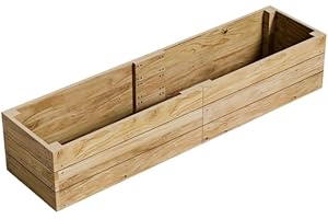GRO GARDEN PRODUCTS Conka Garden - Wooden Raised Bed Kit - Large Garden Planters for Vegetables, Herbs, Flowers – Start Growing Plants Earlier & Better - Durable & Resistant FSC Treated Timber 60cm L x 240cm W x 46cm H