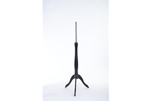 Schneiderpuppe | Zubehör/Ersatzteil | LUCCESI | Standfuss Holz-Dreibein und Halsabschluss (schwarz) | Ø Chromstange 2,50 cm | Zubehör Schaufensterpuppe