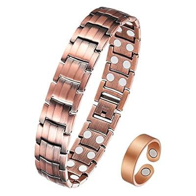 Jecanori 3x Ultra Strength Copper Magnetic Bracelet Copper Bracelet With 57 Magnets(3500 Gauss).adjustable Wristband Brazaletes With Free Adjustt Tool And Jewelry Gift Box