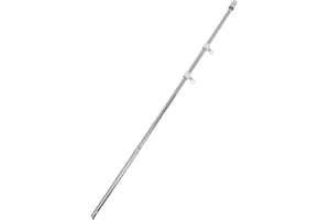 Operitacx Mât De Drapeau en Acier Inoxydable 150 Cm Rotatif Télescopique pour Balcon Jardin Cour Extérieur Support Mural Résistant À La Corrosion