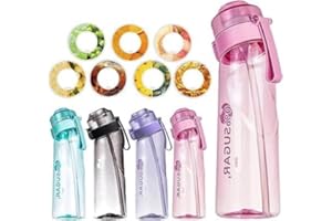 PUTEXTILE 2023 Upgrade Sports Air Water Bottle BPA Free Starter up Set Drinking Bottles,650ML Fruit Fragrance Water Bottle,with 7 Flavour pods%0 Sugar Water Cup,for Gym and Outdoor Gift (Pink+7 pods)