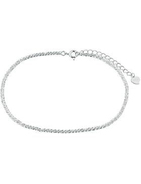 Uniqueen Fußkettchen aus 925er Sterlingsilber, glänzend sexy einfach, Fußkette Armbänder Kette