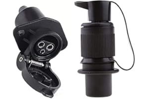 LCOUACEO Stecker 3 Polig und Steckdose 3-Polig, 12V Traktor 3 polig Stecker Steckdose, Din 9680 Wasserdicht Anhänger Stecker Steckdose 3 Polig, Für Anhänger LKW RV Kfz Wohnwagen Traktor，2 Mount Punkte