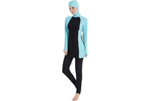 ShuoBeiter Hijab Badeanzug mit voller Deckung Bescheidene Badebekleidung Badeanzug Beachwear Bikini-Badeanzug mit UV-Sonnenschutz