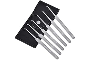 MULTIPICK ELITE 6 Hook Set profesional de ganzúas - [6 Piezas | 0,5 mm] Made in Germany - Ganzua Lockpicking - Kit cerrajero para abrir puertas - Herramienta - Accesorios cerraduras - Lockpick