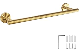 YUET Towel Rail 40 CM Brushed Gold Hand Towel Holder Bar Bathroom Holders For Bathrooms Kitchen Dish Cloths Hanger 304 Stainless Steel RUSTPROOF Wall Mounted 16'' Brass