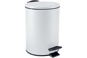 Spirella Kosmetikeimer 3 Liter Edelstahl mit Absenkautomatik und Inneneimer Adelar Badezimmer Mülleimer Softclose Abfalleimer weiß