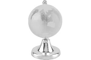 Joyzan Mappamondo in Cristallo, Globo del mondo di Vetro Globe Sfera Cristallo 3D Mini Mondo Mappa Terra Rotonda Chiaro Palla per Scuola Ufficio con Metallo Supporto Regali Casa Crystal Decoration