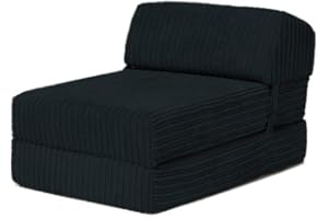 Changing Sofas | 'Bjorn' Jumbo Cord Fold Out Single Z Bed Mattress (Black)