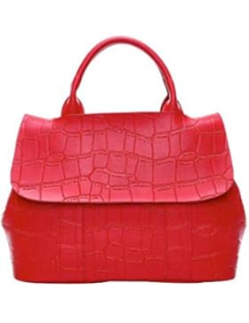 Frauen Modisch Klassisch Leder Handtasche Kurierbeutel,Red-OneSize