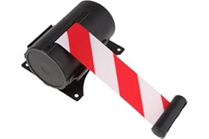 Amagogo 5 Meter Wall Mounted Retractable Tape People Guidance System, Red and White, as described