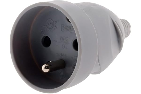 Fiche femelle 16A 2P+T - gris - Zenitech