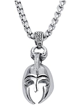 APE7® Edelstahl Römischer Helm Anhänger Römerhelm Poliert mit oder ohne Kette Edelstahl Halskette 75cm Rocker...