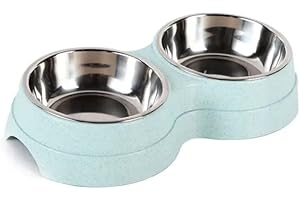 PATITAS SHOP Comedero Doble para Perros Y Gatos, Comedero Y Bebedero para Gatos, Comederos para Perros Pequeños, Cuencos para Perro Pequeño, Plato Cuenco para Gato, Dog Bowl, Comedero Perro Pequeño