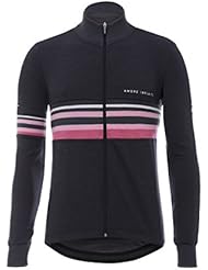 Santini Giro D'Italia 2017 Maglia Nero Line Merino Full Zip Camiseta de Manga Larga, Hombre, Negro, XL