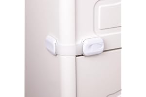 Keroos Baby Kindersicherung zum Kleben (8 Stück), Schloss für Schränke und Schubladen - Ultimative Klebekraft-3M Kleber