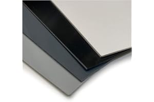 WALLANDO Set di piastre in plastica rigida in PVC, 2000 x 1000 mm, colore bianco, nero, grigio, 1 mm/2 mm, (2000 x 1000 x 2 mm, grigio scuro, 1)