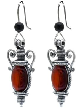 Kirschrot Bernstein Sterling Silber Viktorianischer Stil Ohrringe