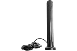 Vecys 4G LTE Antena SMA Macho Conector 15DBi GSM/3G/4G/5G Omni-direccional Impermeable Ventosa Antena con Base Magnética 3M RG174 Cable(Negro)