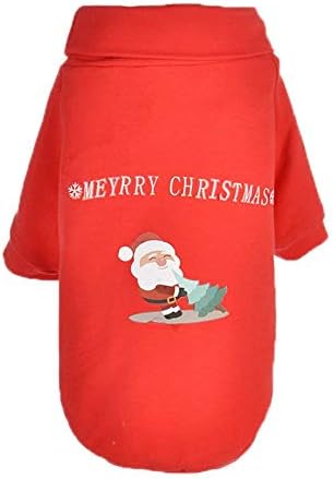 Christmas Pet Clothes,Puppy Pet Dog Clothes Sweatshirts,Challen Festival Santa Sweater(Red)