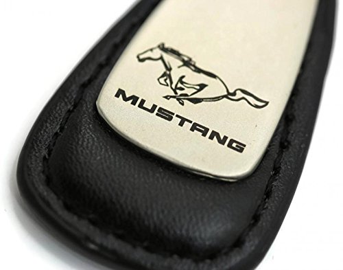 DanteGTS Ford Mustang Leather Key Chain Black Tear Drop Key Ring Fob Lanyard