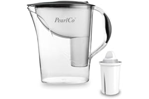 PearlCo Standard - Caraffa filtrante (Antracite) con 1 Filtro Classic(Compatibile Brita® Classic®)
