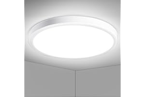 JASOYEPE Bathroom Lights Ceiling,18W 1600LM Round Bathroom Ceiling Light,4000K LED Ceiling Light ,110W Equivalent,Waterproof Bathroom Light Flush Ceiling Light for Kitchen,Toilet,Porch,Bedroom,Utility Room
