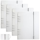 4 Pieces A5 Binder Cover Protective for A5 Ring Binder Rings Refillable 6 Rings Transparent Plastic Cover Case