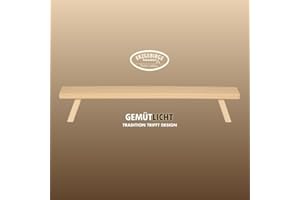 ‎WEIGLA WEIGLA - Schwibbogenbank aus dem Erzgebirge I Natur I Fensterbank Innen Holz I dekorative Schwibbogen Erhöhung aus Buchenholz I Weihnachten I Podest für Lichterbogen I Holzbank I - 60 x 7,5 x 11 cm