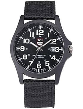 Sunnywill Outdoor-Datum Edelstahl Militärsport Analog Quarz Armee-Armbanduhr für Herren