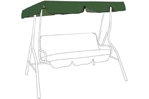 JUDY1980 Lienzo de balancín para jardín (3 plazas, Impermeable, Techo de Repuesto para Columpio Exterior, antirrayos UV), Techo de Repuesto para Columpio, jardín, terraza, balcón (164 x 114 x 15 cm,