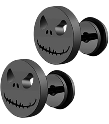 Piccolo Mostro Rock Punk, 4 Pezzi Orecchini da Uomo Donna, Orecchini a Lobo, Acciaio Inossidabile, Gothic Punk Rock, Alieno Cupola Orecchini, Uomo Donna Acciaio Inossidabile