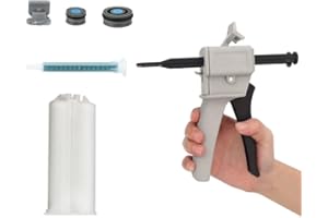 QINERSAW Pistola per Colla Epossidica 50 ml Pistola per Colla Bicomponente Pistola Composita Dispenser Pistola per Colla Epossidica PA per Tubo 1:1 o 2:1 e Doppio Tubo da 50 ML