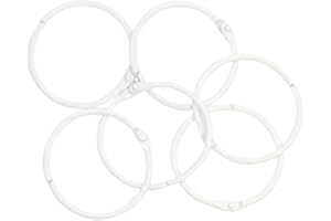 Craftelier - Set de 6 Anillas Metálicas Tipo Ring para Encuadernar Ideales para Scrapbooking y Manualidades | Anillos para Álbumes, Cuadernos, Planners o Agendas | Tamaño Ø 45 mm - Color Blanco